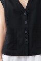 Chaleco de lino negro