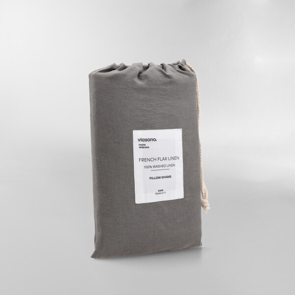FUNDA DE ALMOHADA FRENCH FLAX LINEN Gris - SET x 2