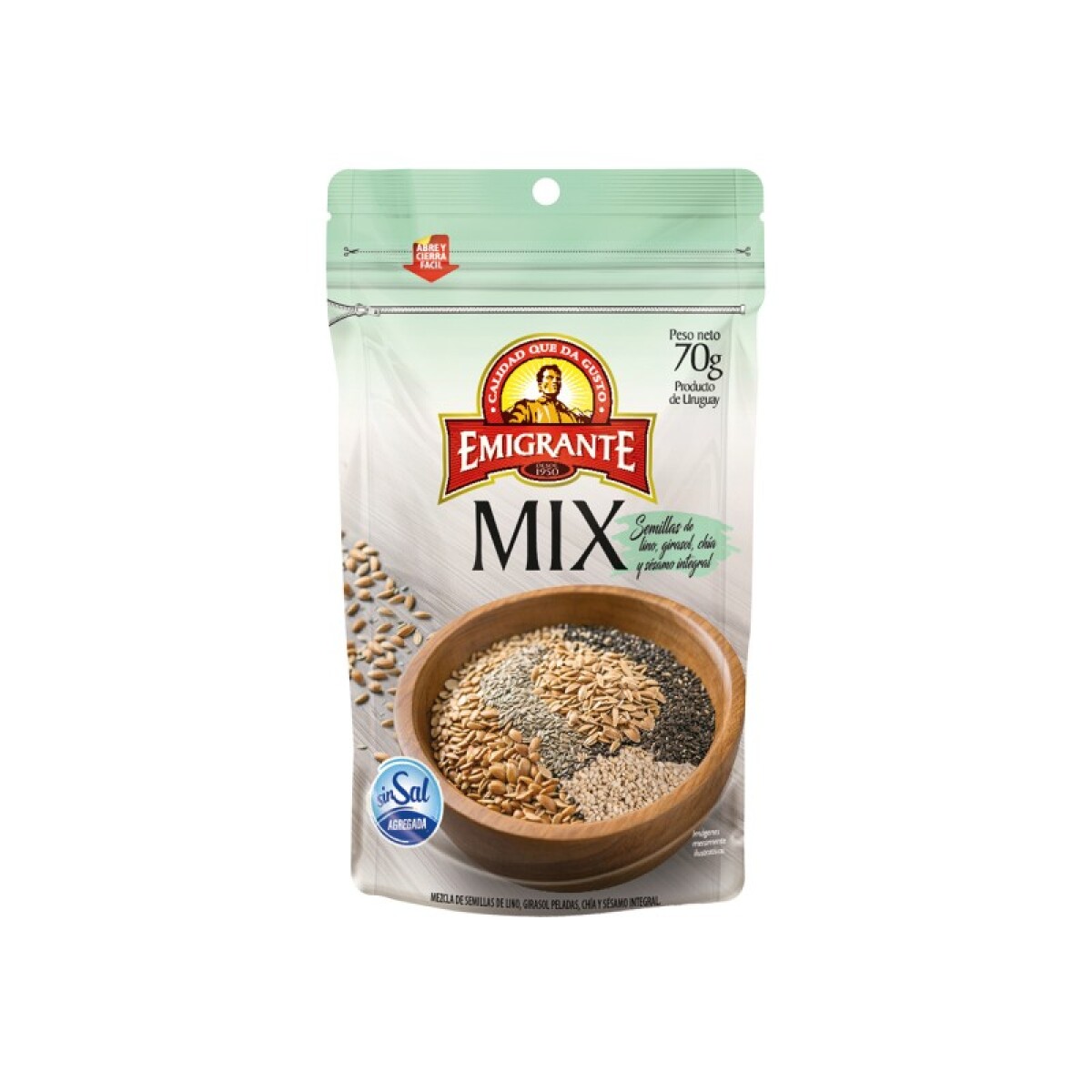 MIX DE SEMILLAS DE LINO, GIRASOL, CHÍA Y SÉSAMO INTEGRAL 70GRS 