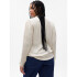 LS VNK TIE NECK TOP STONE