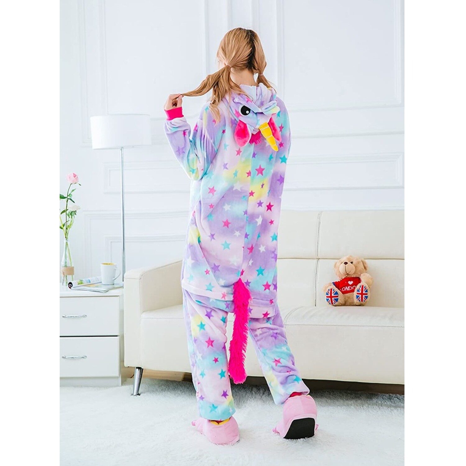 Pijama Infantil Unicornio Entero Niña Invierno Multicolor