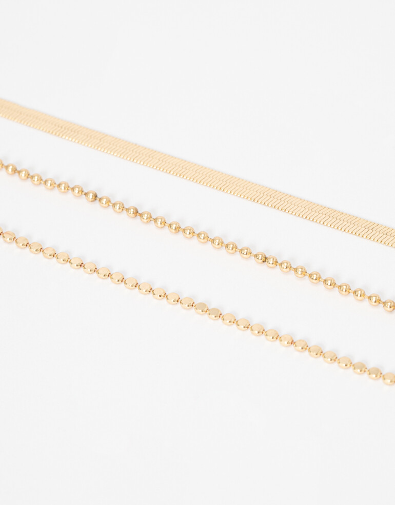 Pulseras Flexibles Sets Metal Set De Pulseras Metálicas - Dorado