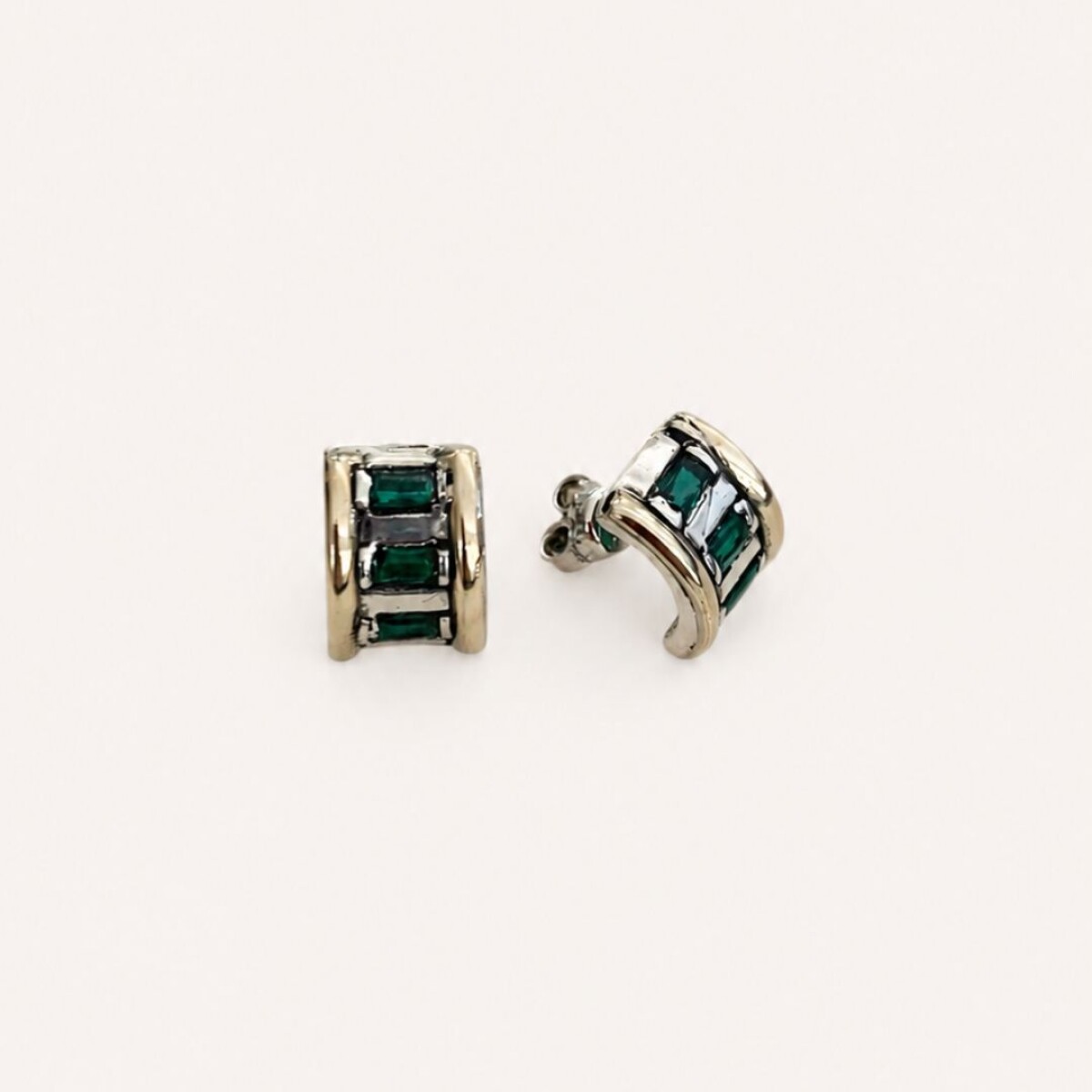 Caravanas Donna Green - Plata y Oro 