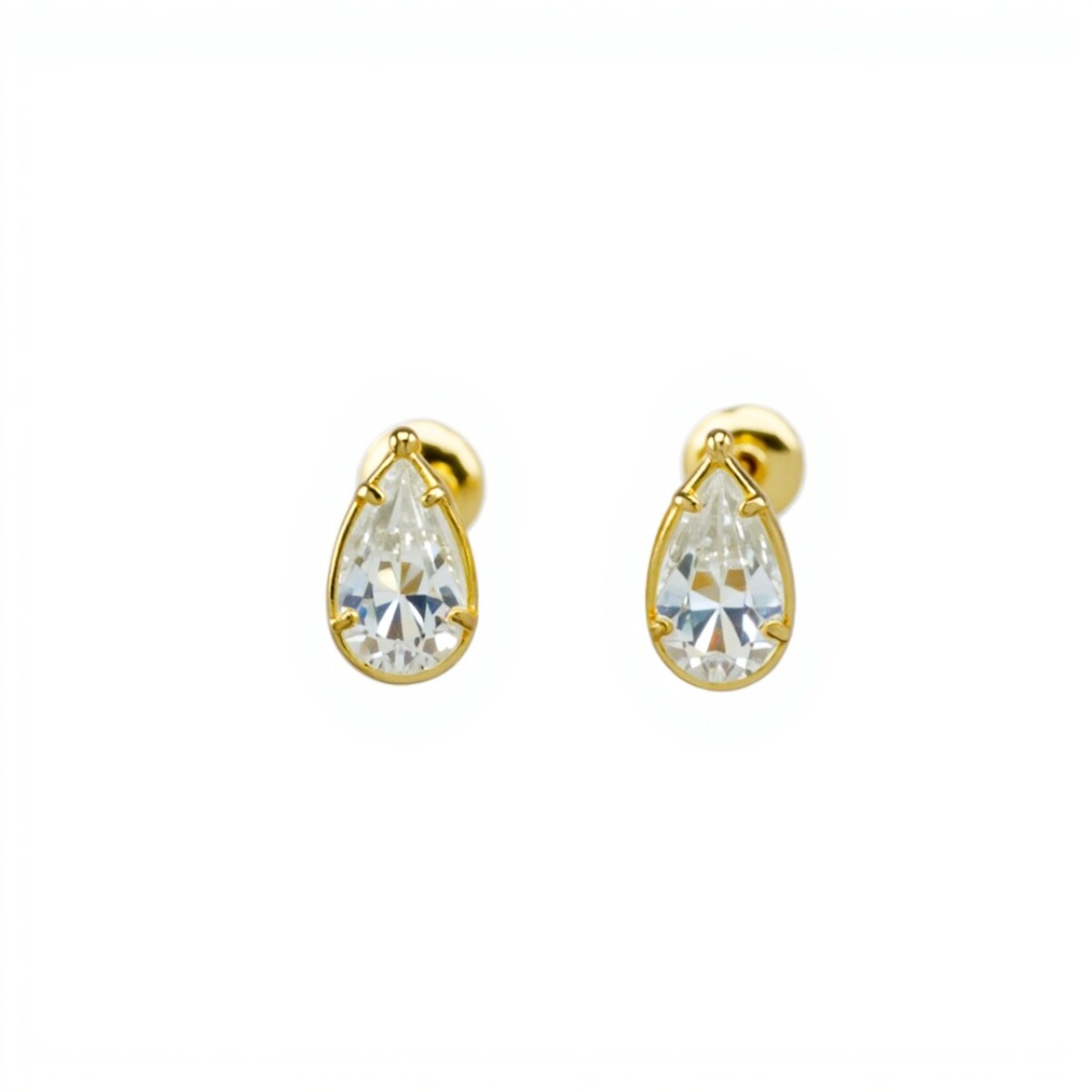 Abridores Gota-Oro 18k-Piedra Zirconia-AB9513 - conpiedra 