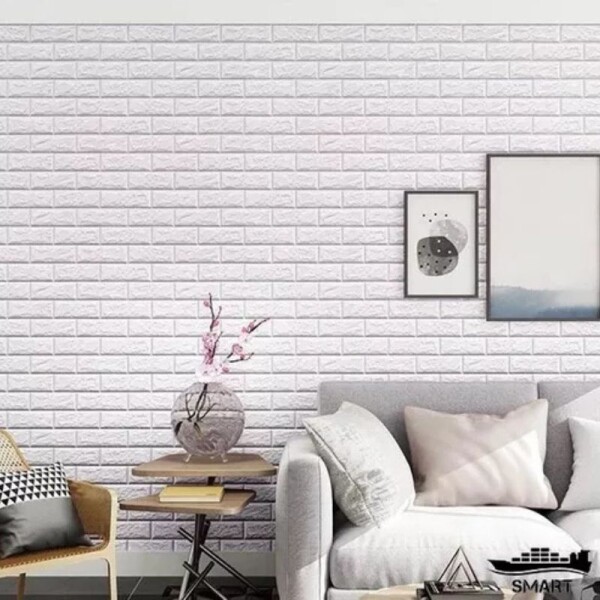 REVESTIMIENTO AUTO ADHESIVO 3D 70 X 77 CM X 3 MM - LADRILLO BLANCO REVESTIMIENTO AUTO ADHESIVO 3D 70 X 77 CM X 3 MM - LADRILLO BLANCO