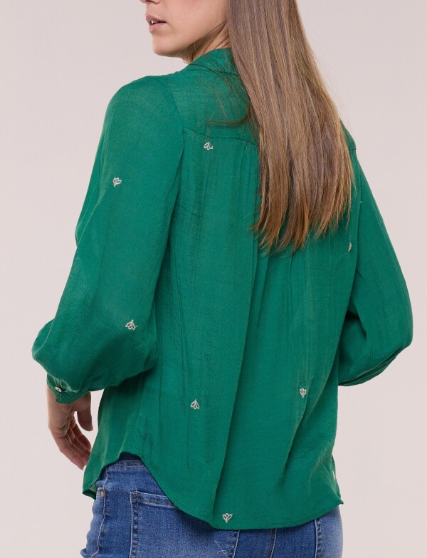 Camisa Boho Bordada VERDE/MULTI