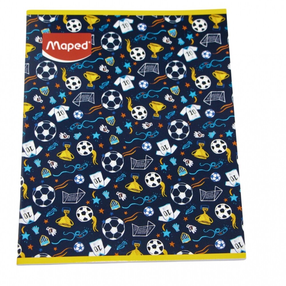 CUADERNO MAPED RAYADO DE 48 HOJAS TAPA FUTBOL