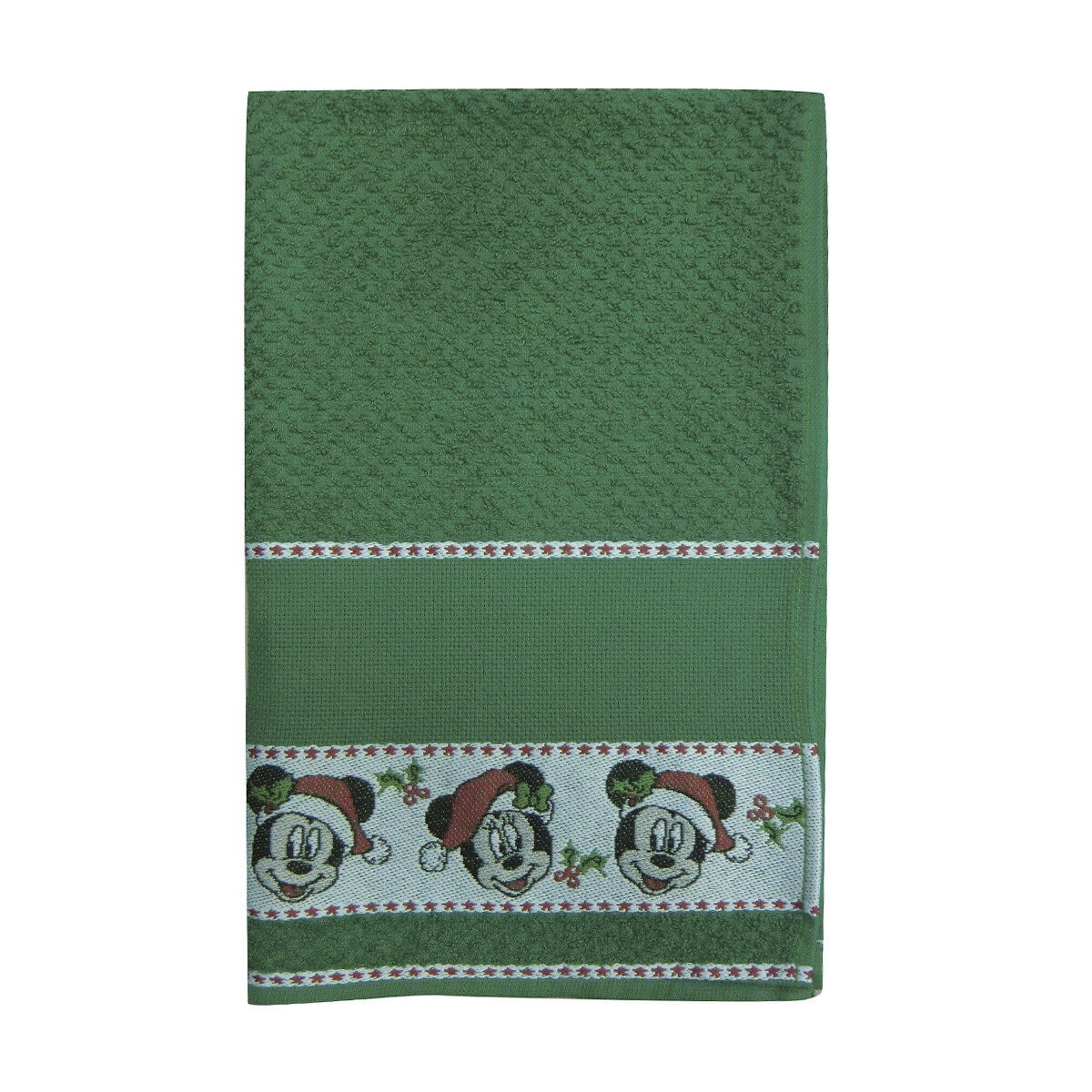 Repasador Dohler Bordado Jacquard Navidad Mickey 45 x 70 cm - VERDE 