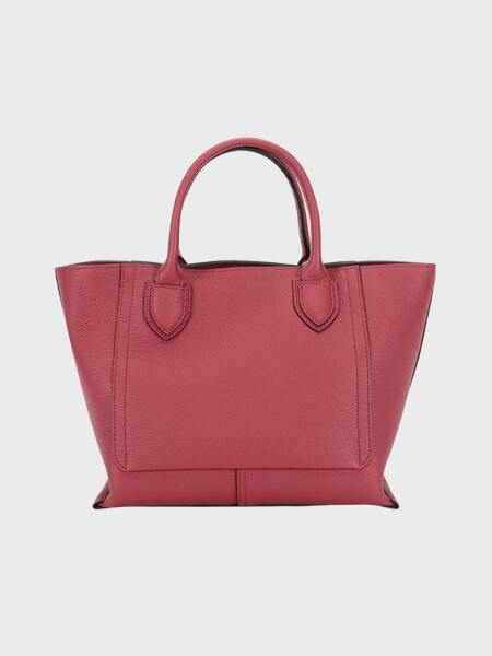 Longchamp -Cartera de cuero con asas y correa desmontable, Mailbox Bordó