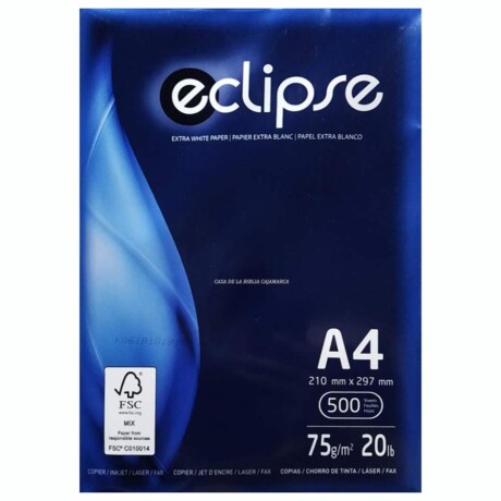 Papel Fotocopia ECLIPSE A4 75g 500 Hojas Papel Fotocopia ECLIPSE A4 75g 500 Hojas