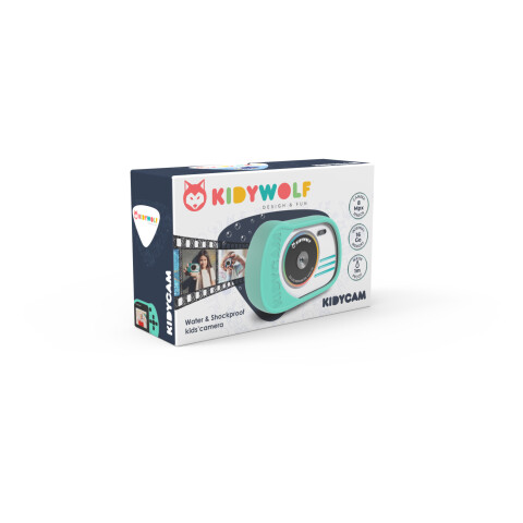 KIDYCAM Cámara Digital Para Niños Water Proof 32 Gb Kidywolf - Cyan