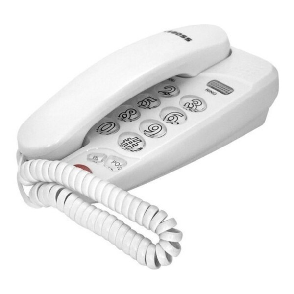Telefono Fijo De Mesa O Pared Base B636 Numeros Grandes Variante Color Blanco