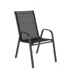 Silla de Textilina y Acero Negro