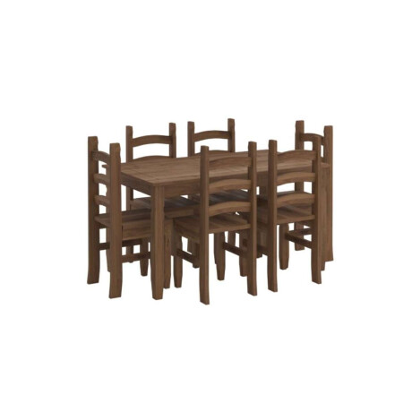 Juego De Comedor 6 Sillas Corona Madera Oscuro
