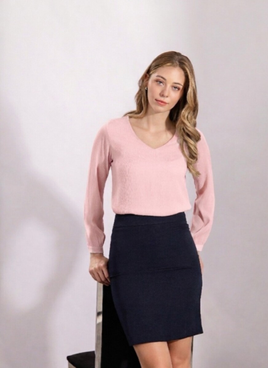 Blusa escote V. - rosa 