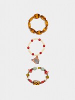 Set De Pulseras Efecto Carey multicolor