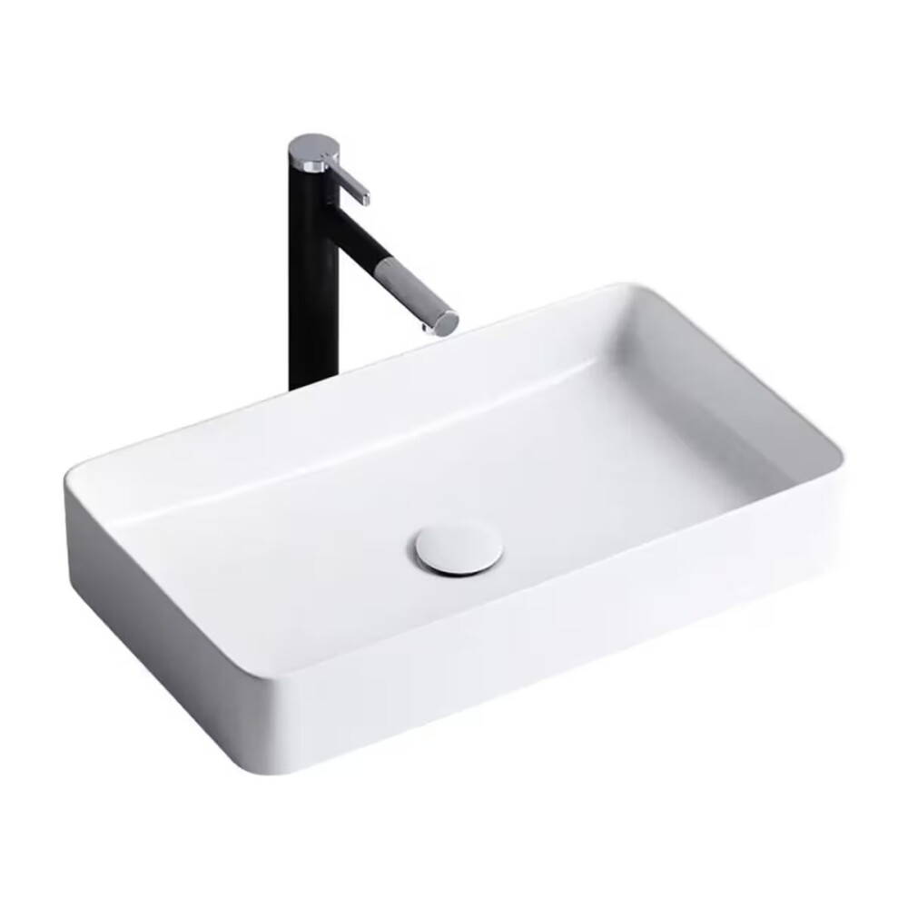 Bacha de apoyo rectangular 61 x 35 cm blanca Brillante Dmc Bacha De Apoyo Rectangular 61 X 35 Cm Blanca Brillante Dmc