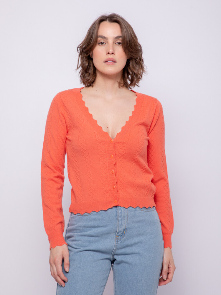 CARDIGAN MAGGIE Coral Oscuro