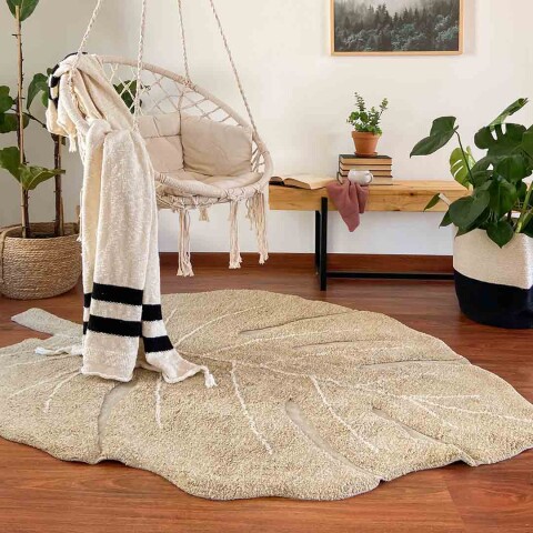 Alfombra lavable -Leaf Oliva