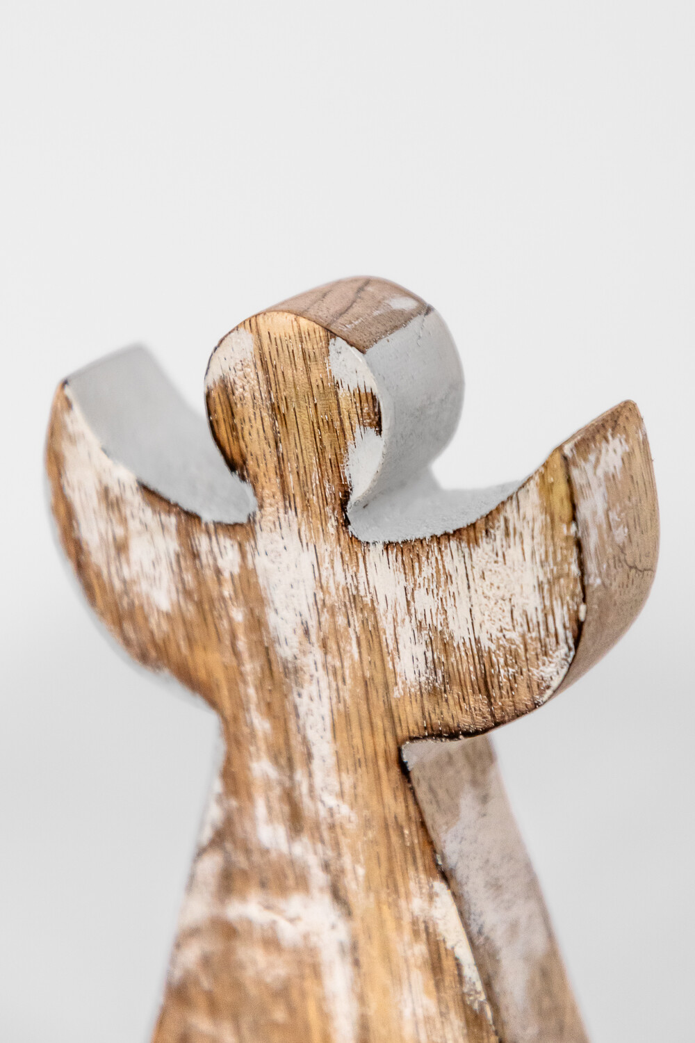 Deco Navidad ángel De Madera Con Base Color Unico