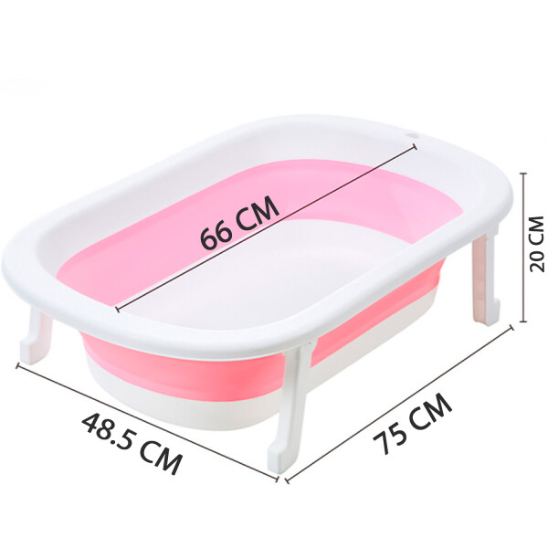 Baño Plegable Termómetro + Colchón Bebé Baby Antideslizante Color Variante Rosado