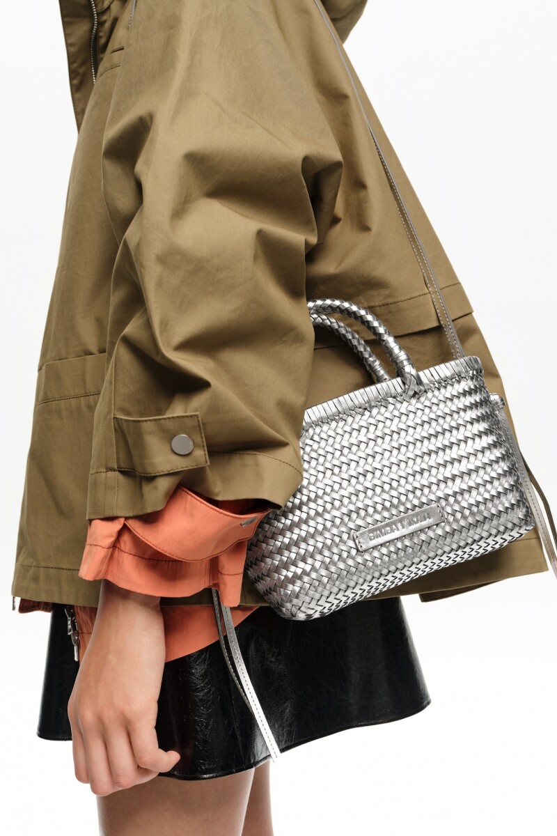 BOLSO MINI TRENZADA Plata