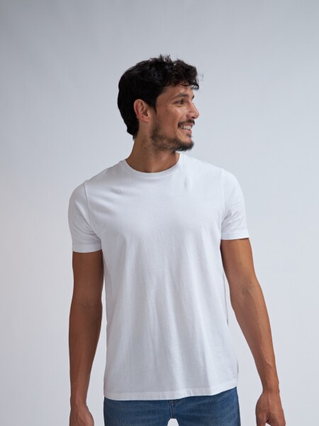 Remera manga corta cuello redondo Blanca