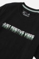 Remera Just Positive Vibes NEGRO