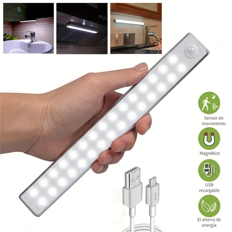Tubo de luz LED recargable 50 cm BLANCO
