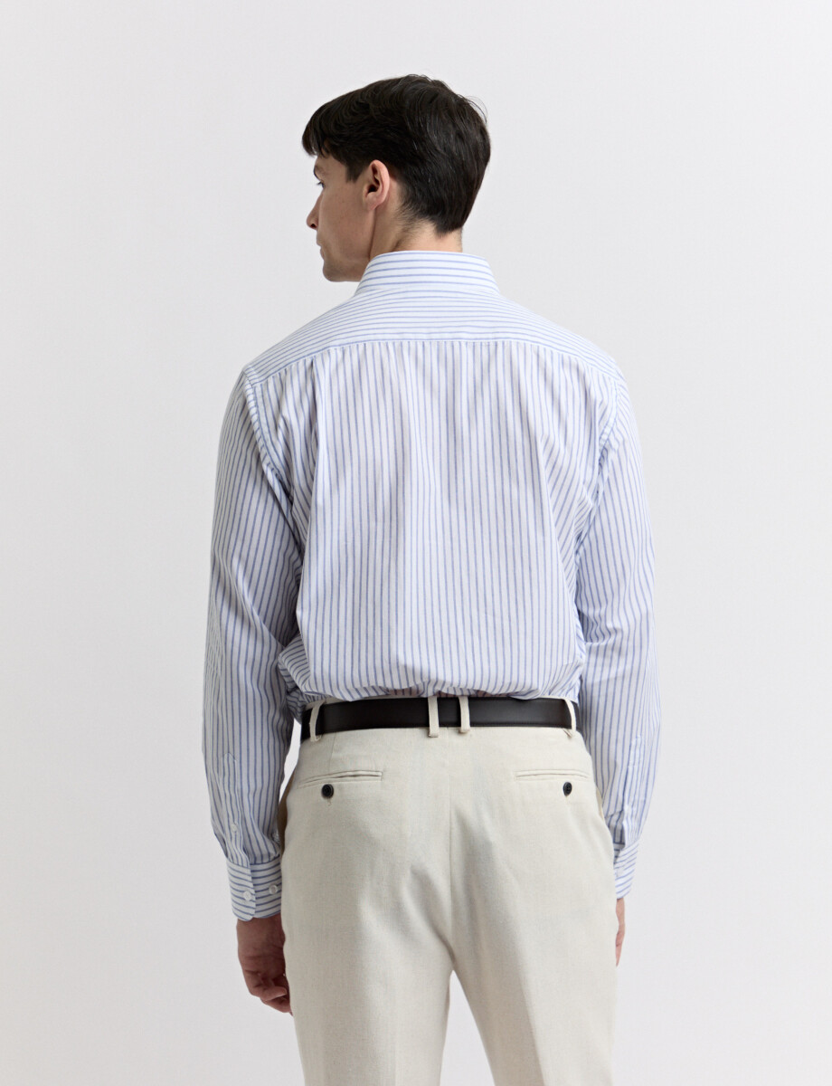 012678 CAMISA HARRINGTON LABEL Blanco/azul