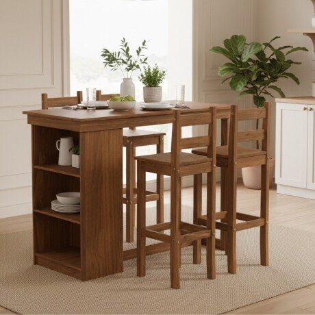 Desayunador 4 bancos Roble