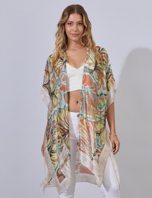 Kimono Printed MULTI/TOSTADO