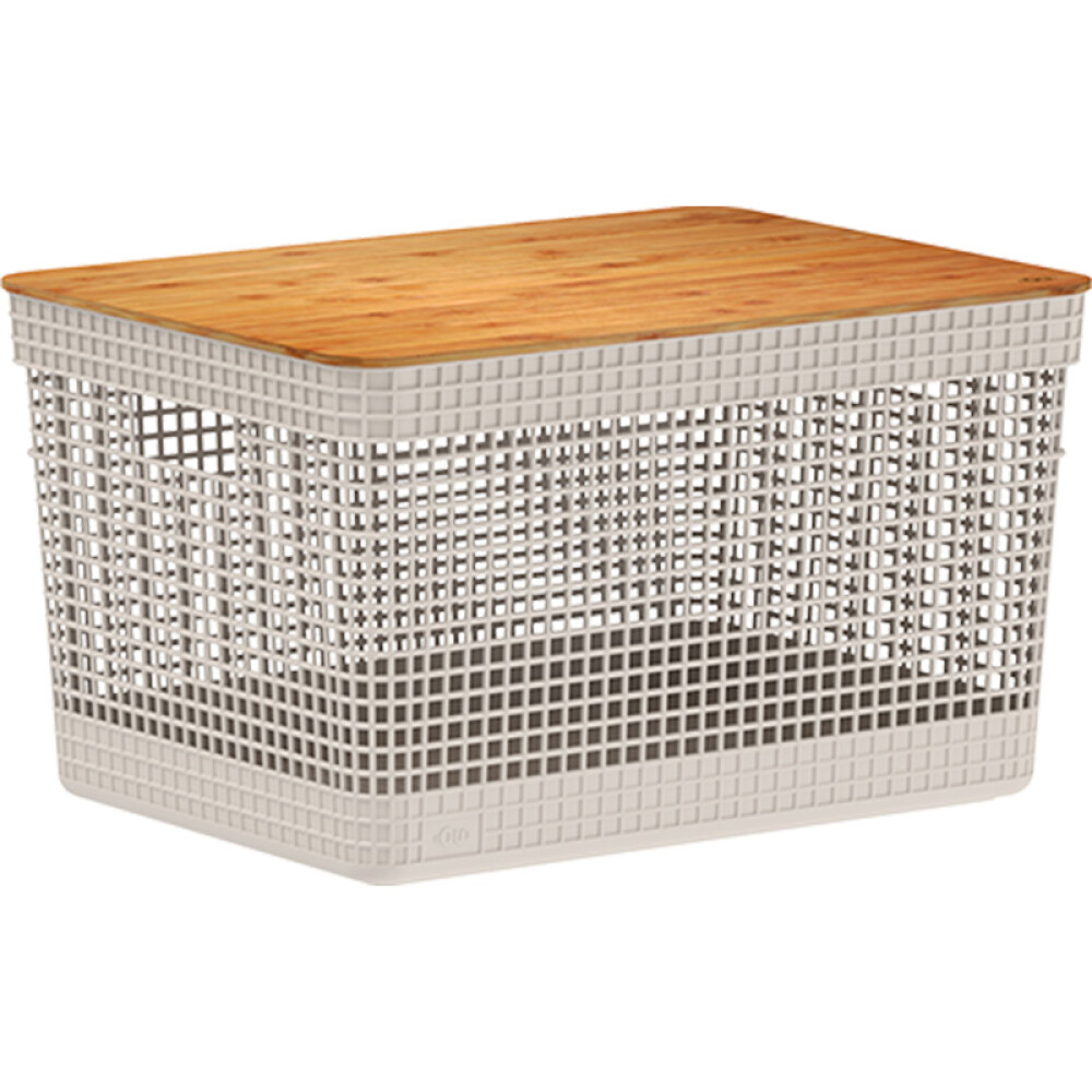 Organizador Rejilla L l Tapa Bambú Beige