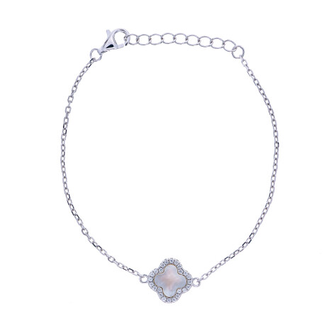 Pulsera de Plata 925 Rodina , Nacar con circonias Pulsera de Plata 925 Rodina , Nacar con circonias