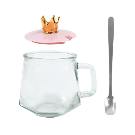 Azucarero de vidrio con tapa y cuchara Azucarero de vidrio con tapa y cuchara
