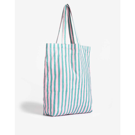 Tote Bag Flores Estampado Rayas