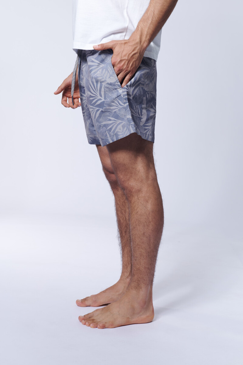 Short de baño Estampa Tropical Gris