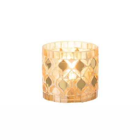 CANDELABRO MOSAICO VIDRIO-Y-CEMENTO AMARILLO 16860