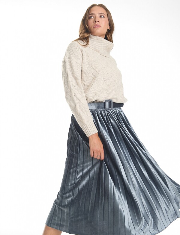 Falda Velvet GRIS AZULADO