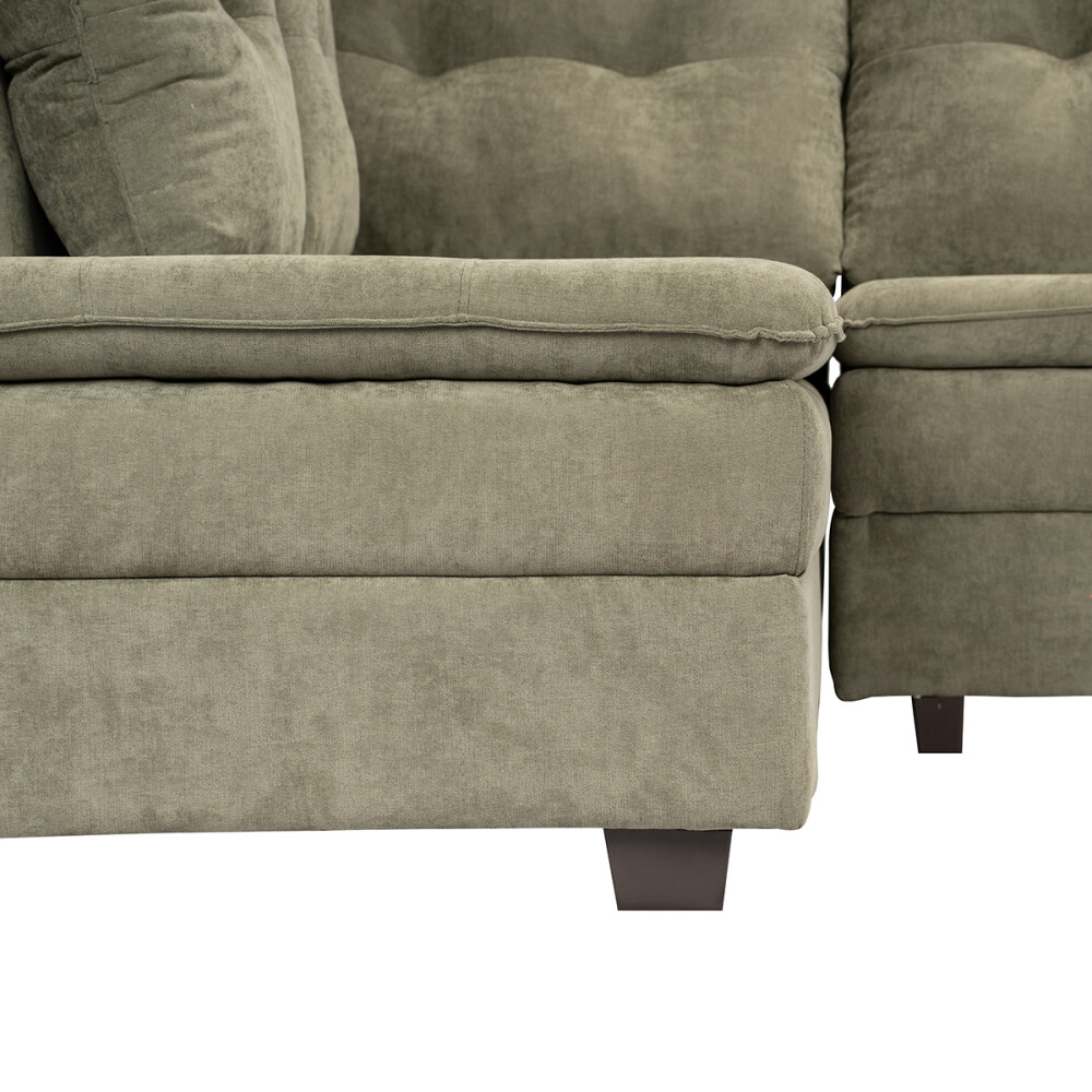 Sillon 3 cuerpos con Chaise - Coimbra Izquierdo Verde