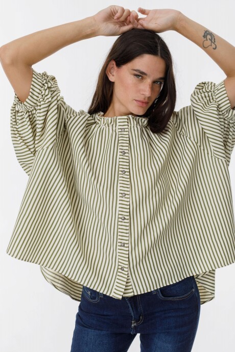 Camisa New Fini Rayas Verde