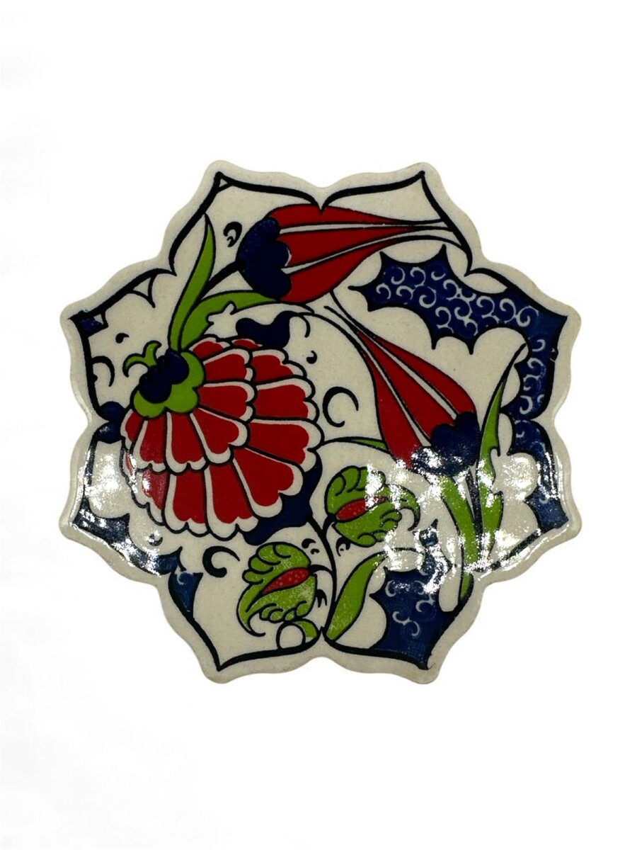 Posa vasos de cerámica - CLAVEL Y 2 TULIPANES 