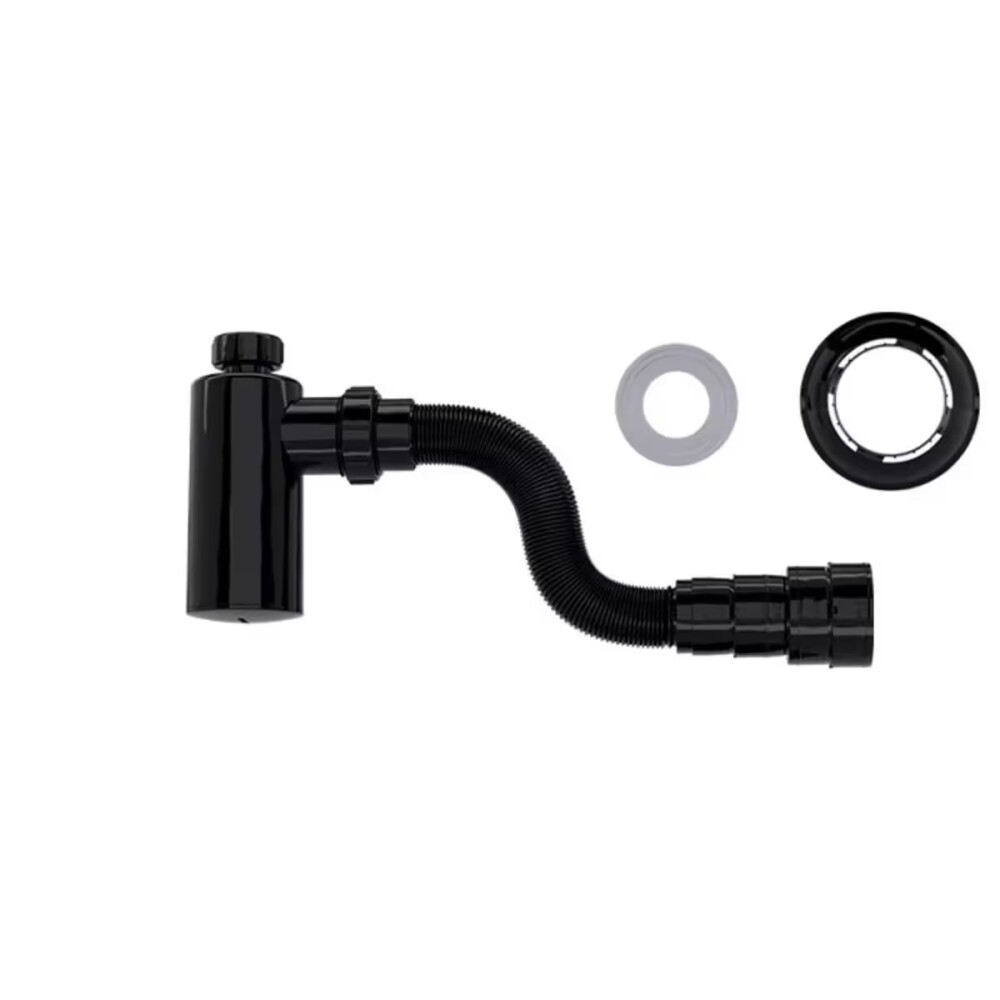 Sifón botella para lavatorio 7/8" x 40mm Negro Sifón Botella Para Lavatorio 7/8" X 40mm Negro