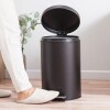 Tacho cesto de basura acero inoxidable 12L con tapa negro