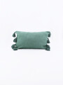 FUNDA DE ALMOHADON BORLAS VERDE