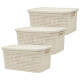 Set x3 Caja simil ratán 4 lts BEIGE
