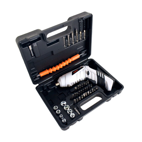 Atornillador Taladro recargable Portátil con accesorios Negro