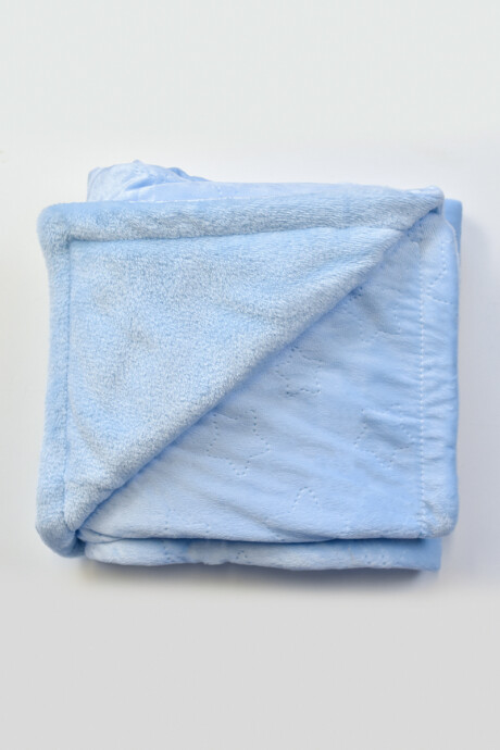 Manta lisa afelpada Azul