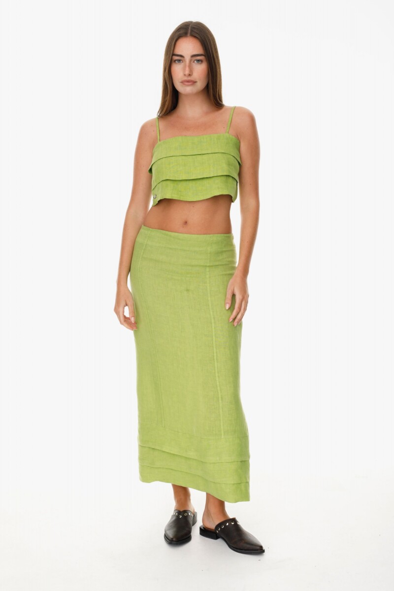 Falda Layers Verde Pistacho