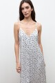 Vestido estampa lunares crudo